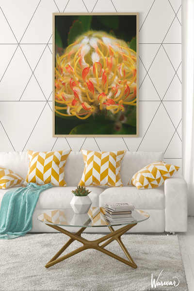 Yellow Feathered Flower - Fine Art Print
